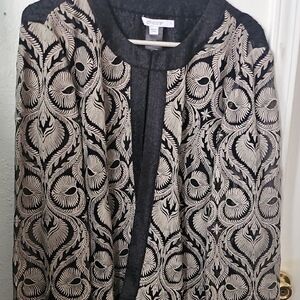 Chico's Black and White Ornate Jacket